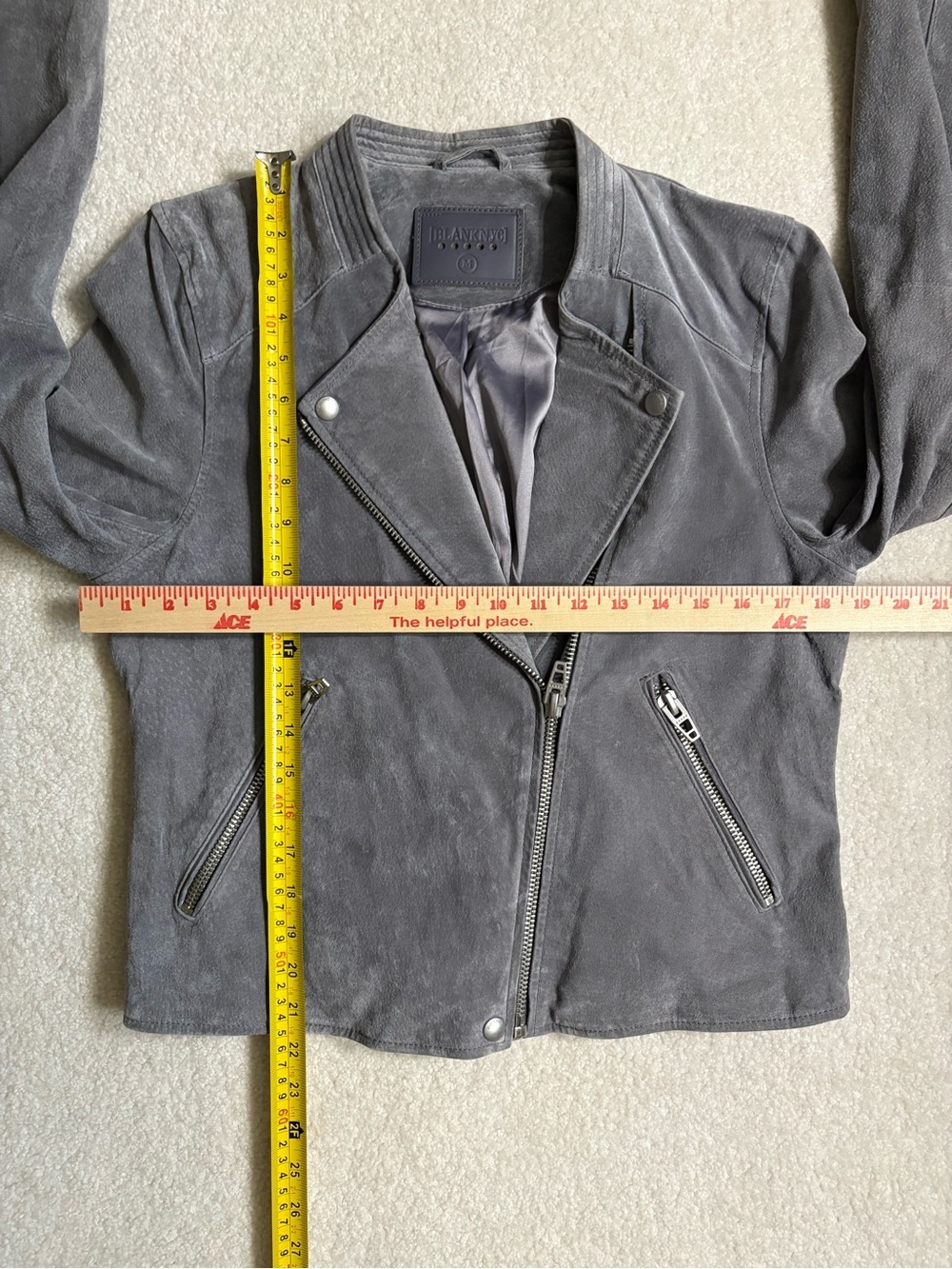 NWOT BLANKNYC Grey Suede Moto Jacket Size M - Picture 10 of 11